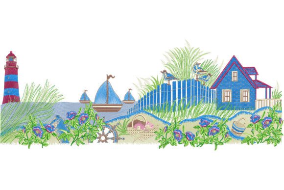 Beautiful House Near Ocean Embroidery Design Review