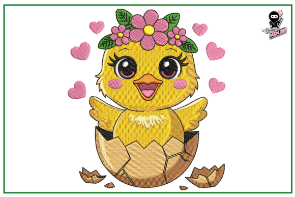 Chick in Egg Embroidery Design Review for Apparel Projects