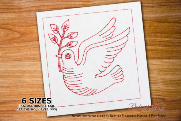 Christian Symbol Dove Redwork Review for Handmade Gift Creators