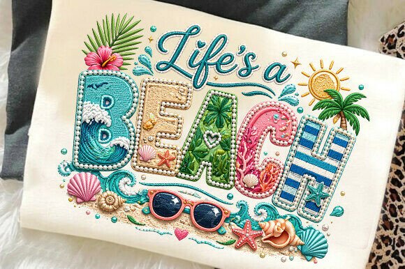 Fax Yarn Summer Beach Embroidery PNG Review for Real Projects