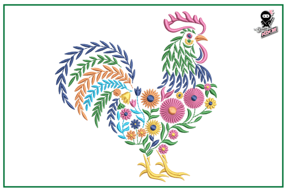 Floral Rooster Embroidery Design Review for Seasonal Projects