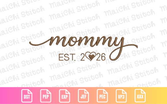 Mommy Est 2026 Heart Script Embroidery Review