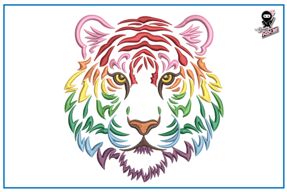 Rainbow Tiger Embroidery Design Review for Craft Fairs